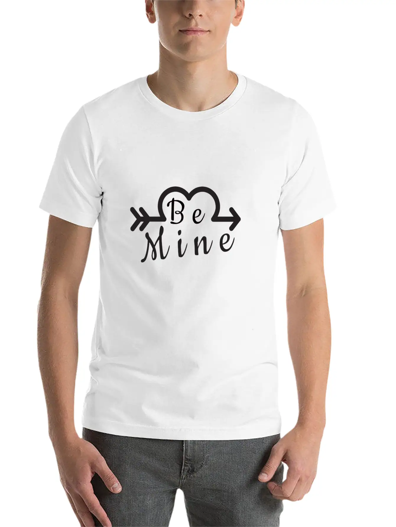 BE MINE With Arrow Essential Cotton Tee For Daily Outfits – Unisex Style