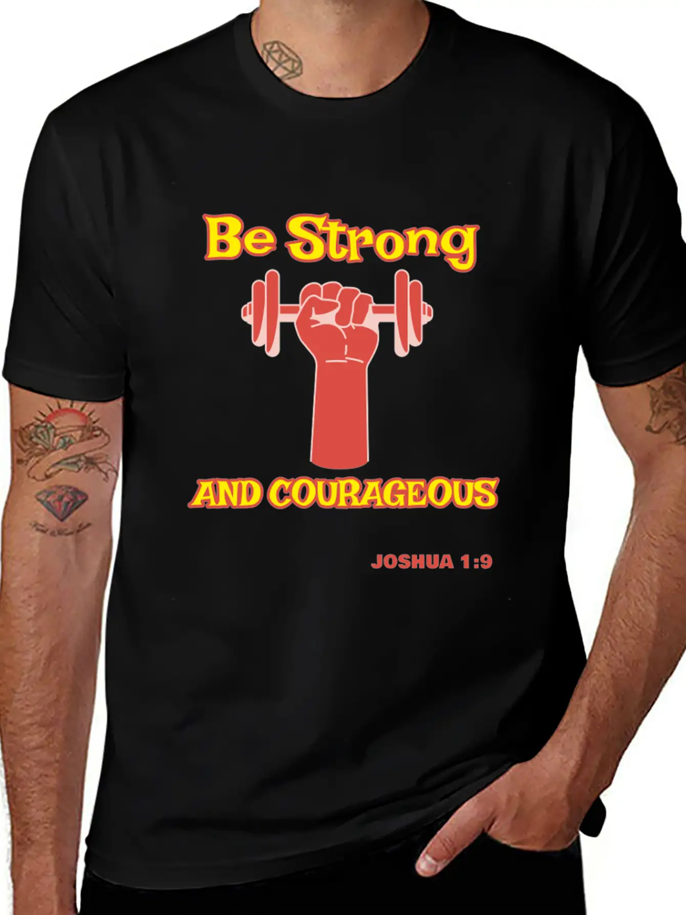 Be Strong And Courageous Joshua 1:9 Christian Tee Stylish Everyday T-Shirt – Unisex Basic Cotton Tee