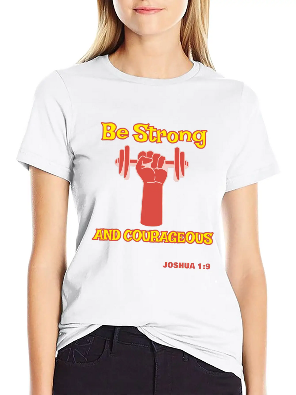 Be Strong And Courageous Joshua 1:9 Christian Tee Stylish Everyday T-Shirt – Unisex Basic Cotton Tee