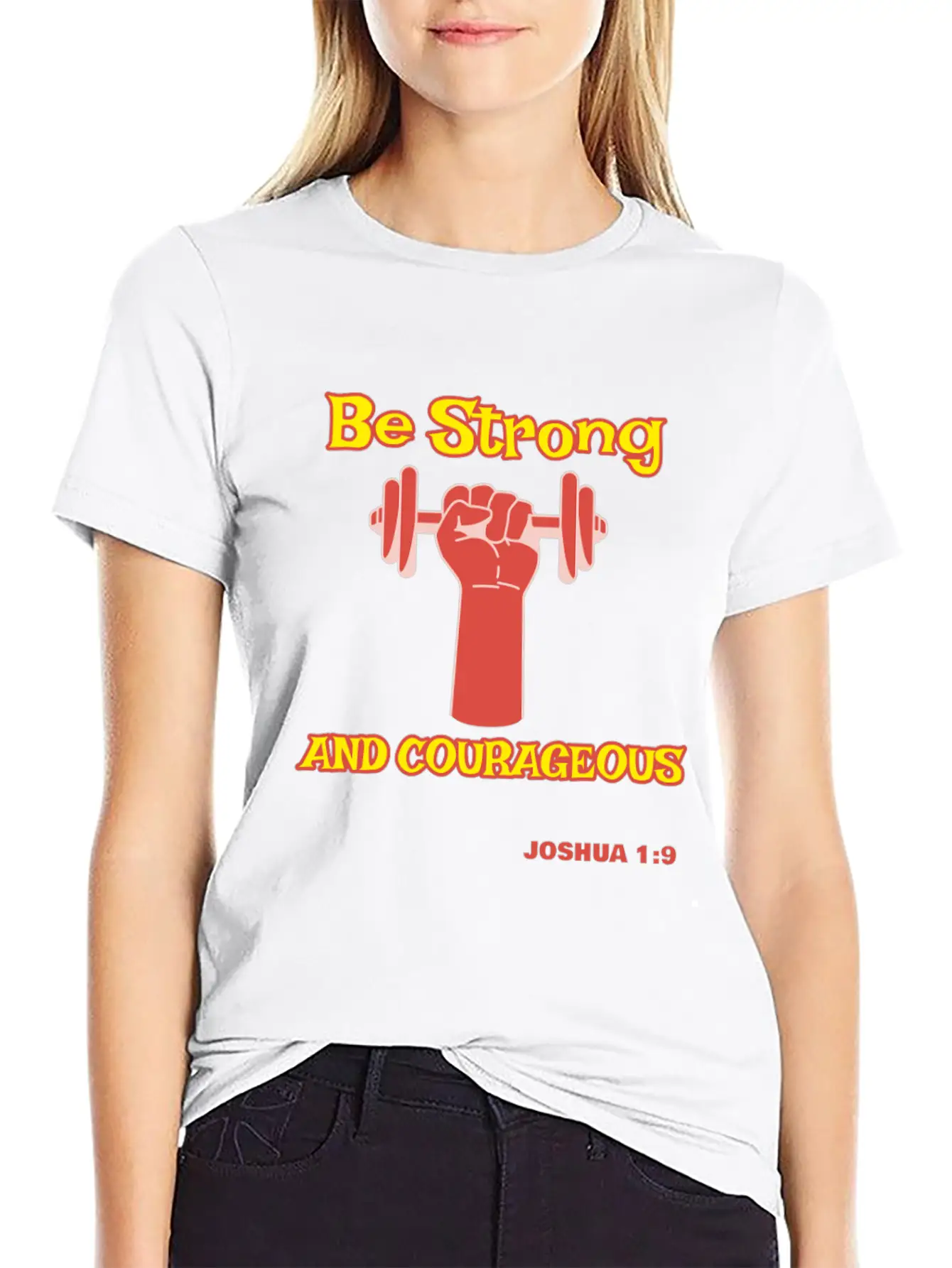 Be Strong And Courageous Joshua 1:9 Christian Tee Stylish Everyday T-Shirt – Unisex Basic Cotton Tee