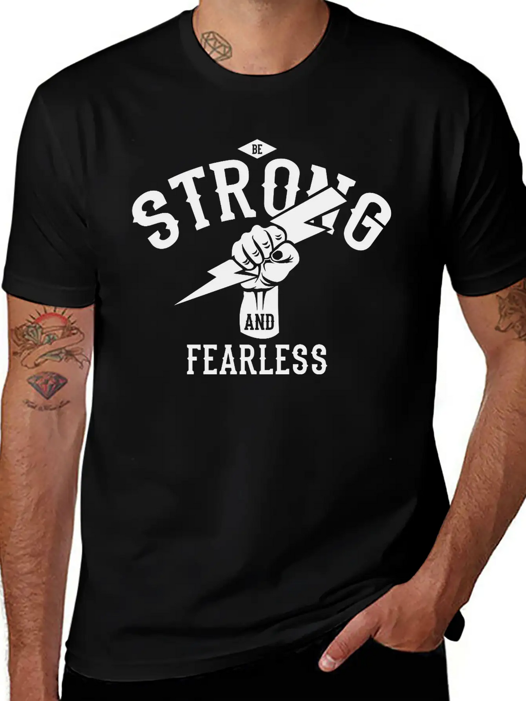 Be Strong And Fearless, Zeus Hand Unisex Casual T-Shirt – Clean Design For Daily Comfort