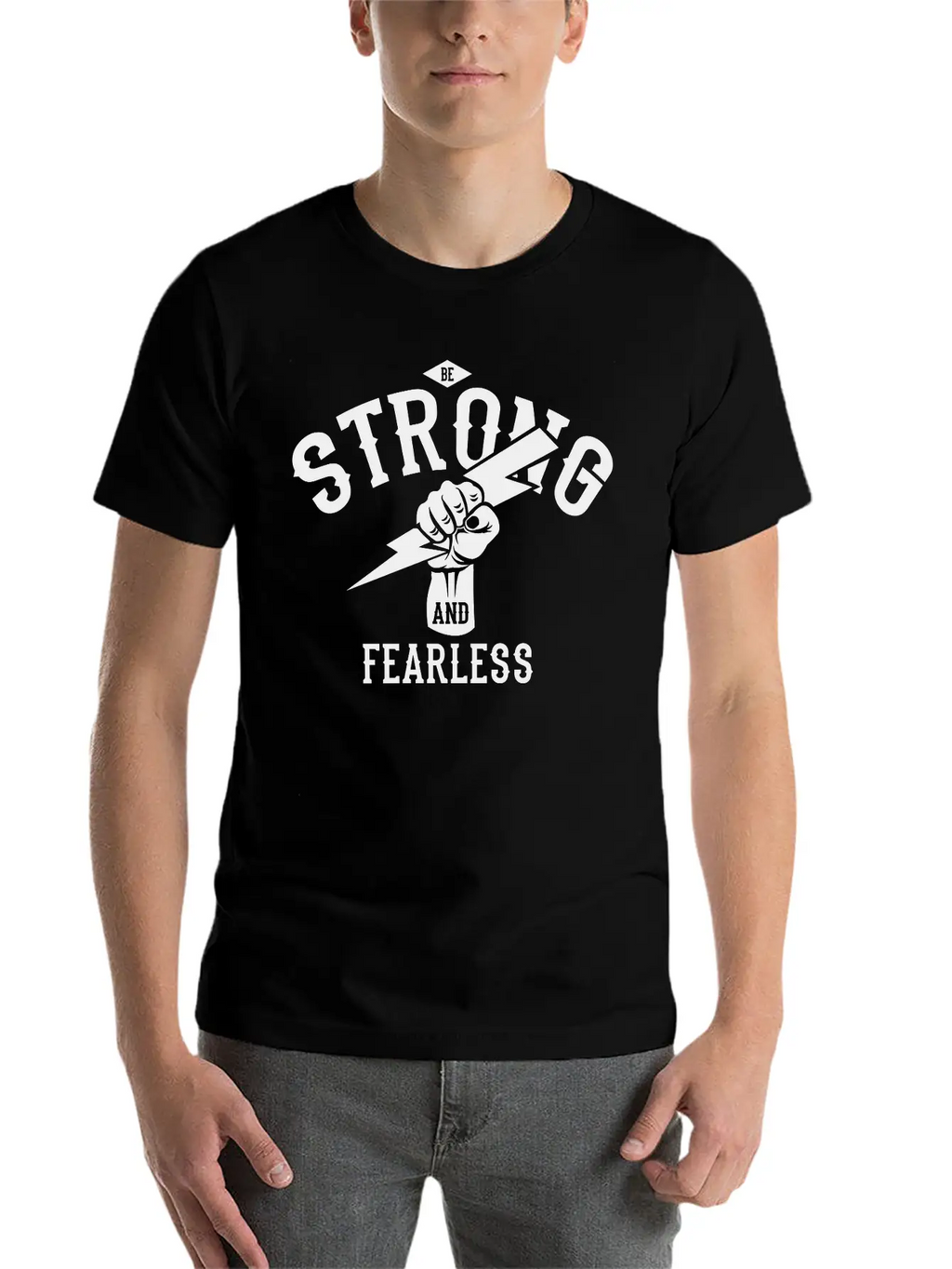 Be Strong And Fearless, Zeus Hand Unisex Casual T-Shirt – Clean Design For Daily Comfort