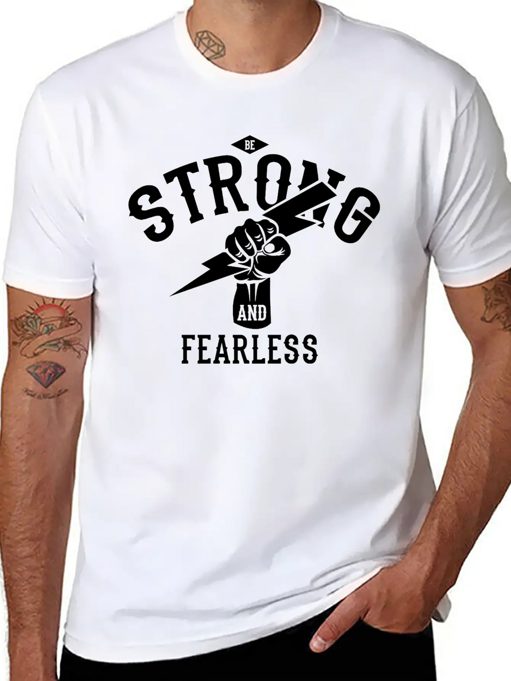 Be Strong And Fearless, Zeus Hand Unisex Casual T-Shirt – Clean Design For Daily Comfort