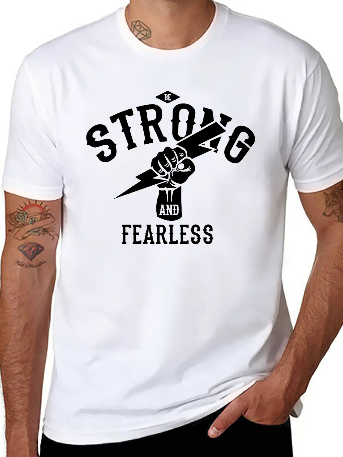 Be Strong And Fearless, Zeus Hand Unisex Casual T-Shirt – Clean Design For Daily Comfort