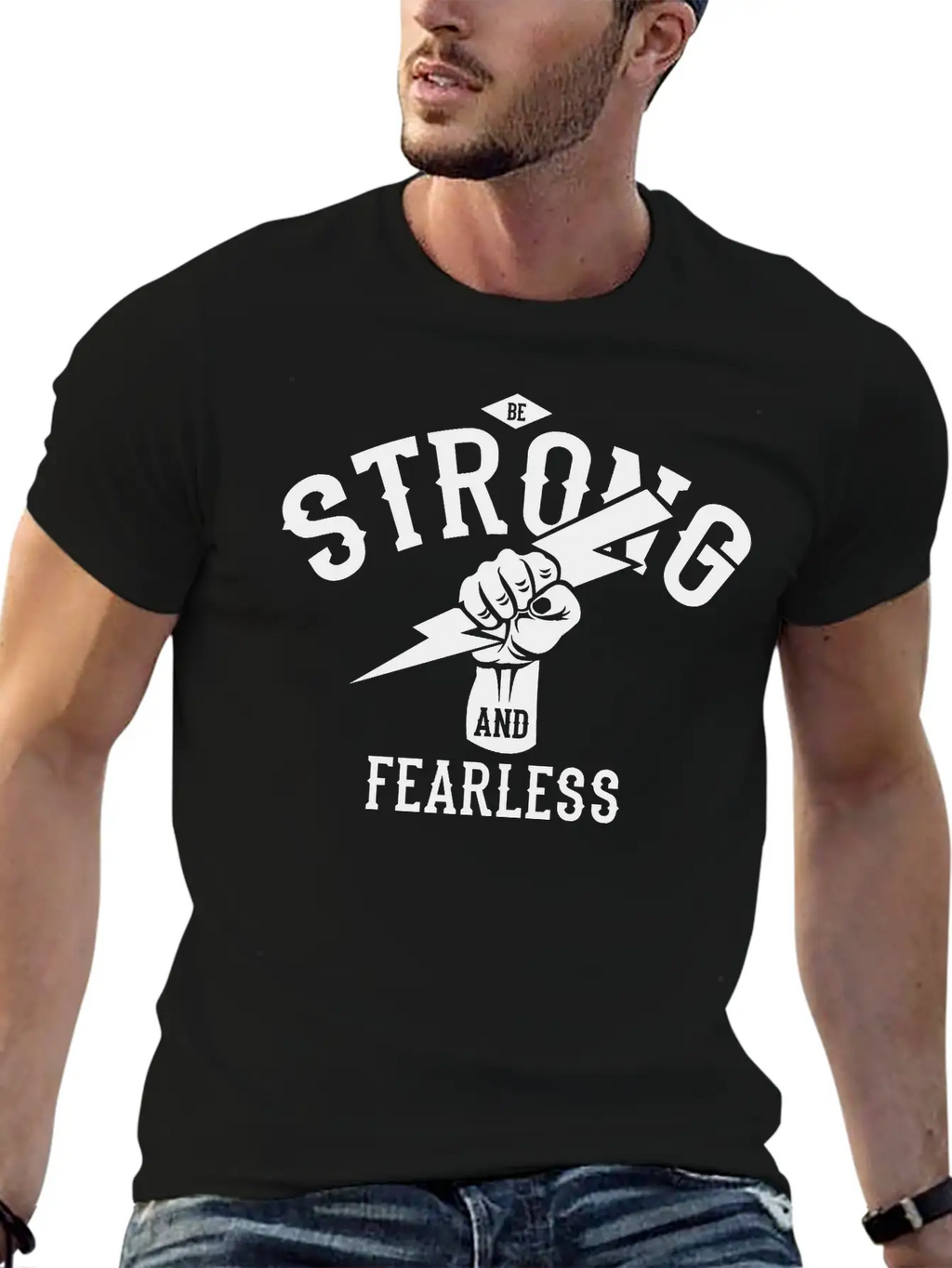 Be Strong And Fearless, Zeus Hand Unisex Casual T-Shirt – Clean Design For Daily Comfort