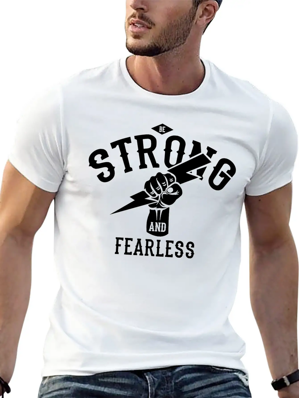 Be Strong And Fearless, Zeus Hand Unisex Casual T-Shirt – Clean Design For Daily Comfort