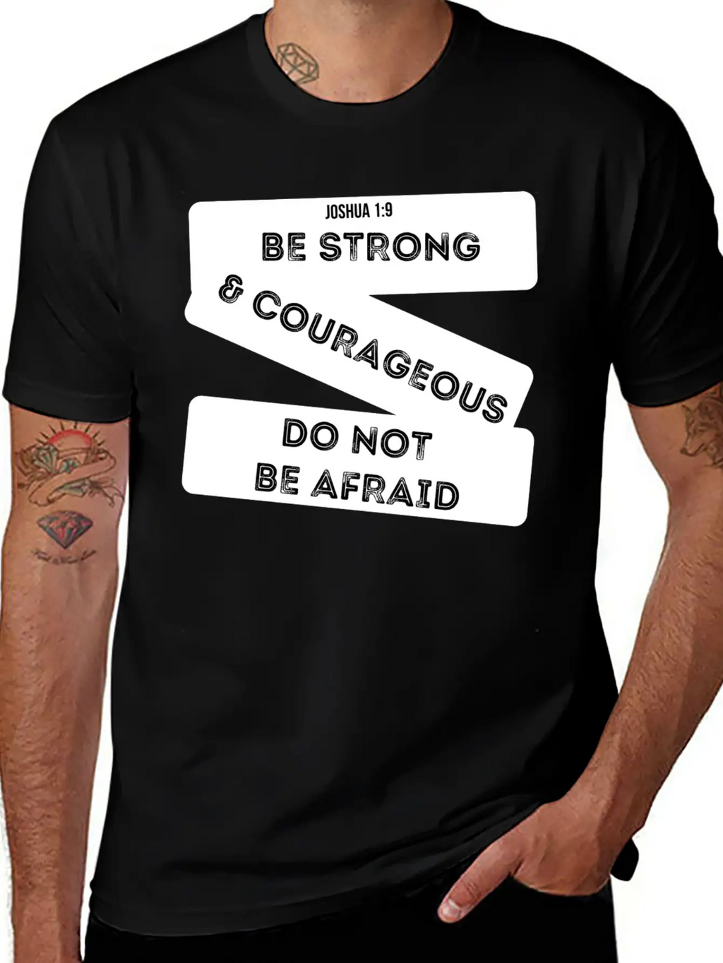 Be Strong & Courageous Joshua 1:9 Unisex Short Sleeve Soft Cotton T-Shirt – Casual Everyday Wear