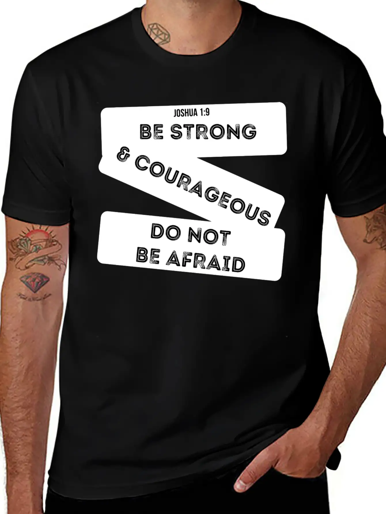 Be Strong & Courageous Joshua 1:9 Unisex Short Sleeve Soft Cotton T-Shirt – Casual Everyday Wear