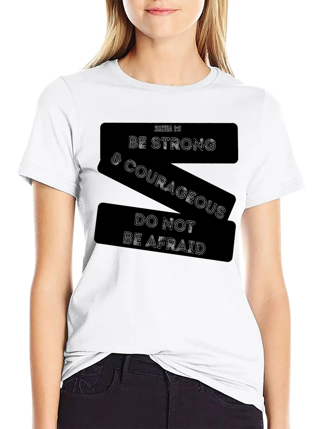 Be Strong & Courageous Joshua 1:9 Unisex Short Sleeve Soft Cotton T-Shirt – Casual Everyday Wear