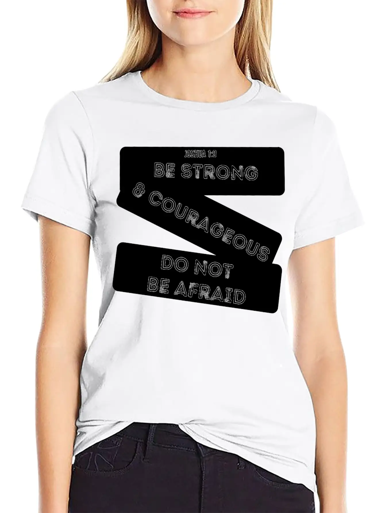 Be Strong & Courageous Joshua 1:9 Unisex Short Sleeve Soft Cotton T-Shirt – Casual Everyday Wear