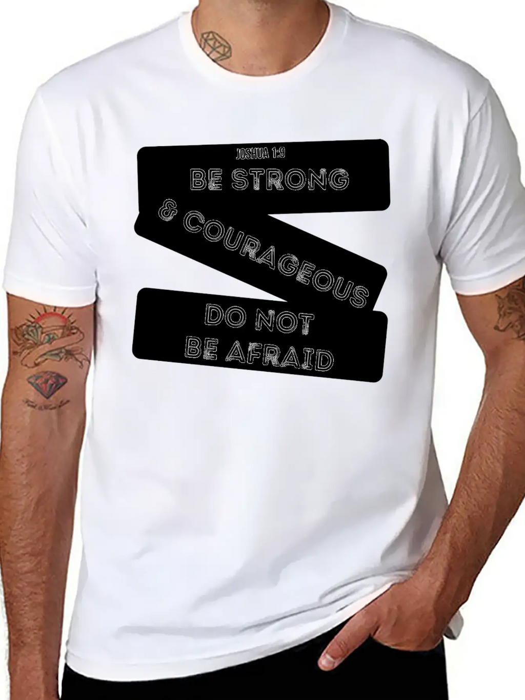 Be Strong & Courageous Joshua 1:9 Unisex Short Sleeve Soft Cotton T-Shirt – Casual Everyday Wear