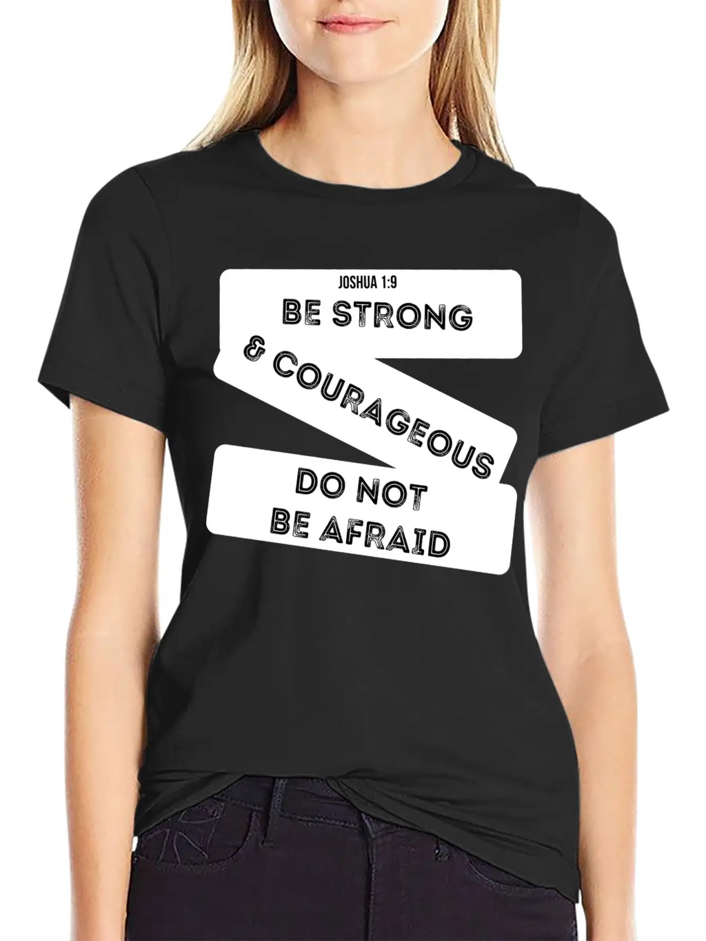 Be Strong & Courageous Joshua 1:9 Unisex Short Sleeve Soft Cotton T-Shirt – Casual Everyday Wear