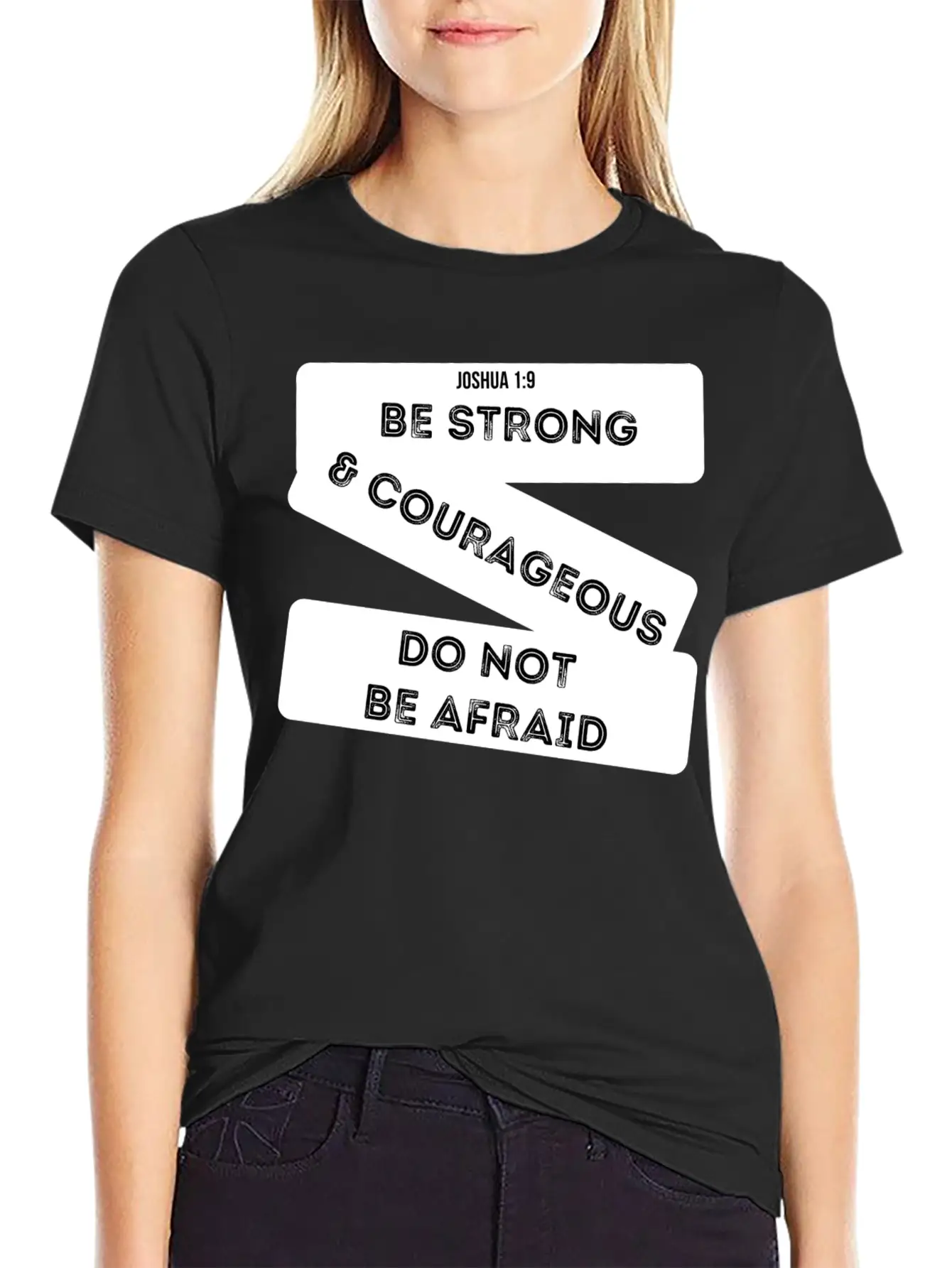 Be Strong & Courageous Joshua 1:9 Unisex Short Sleeve Soft Cotton T-Shirt – Casual Everyday Wear