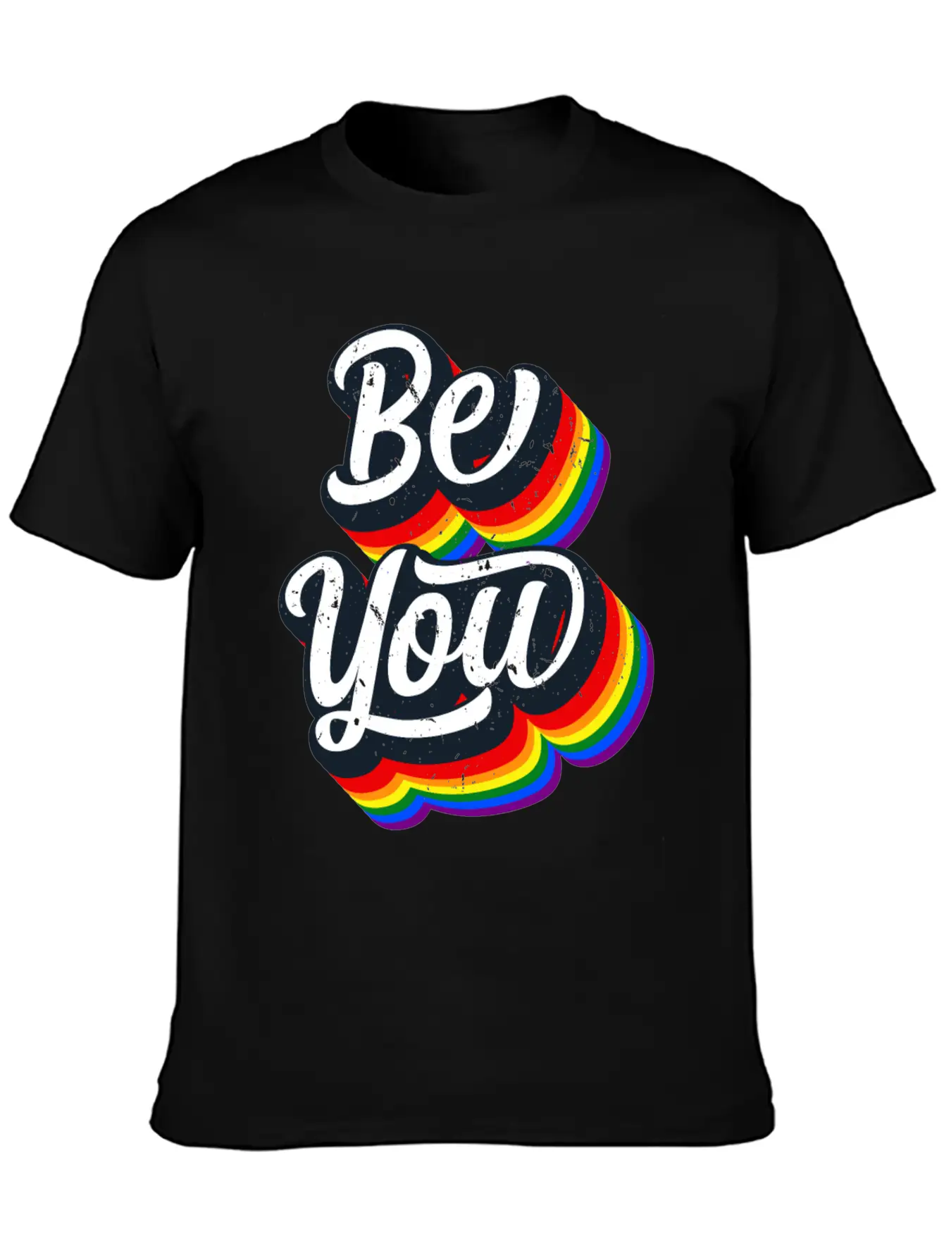 BE YOU Rainbow Slogan - Love Gay LGBTQ Tolerance Unisex Casual T-Shirt – Clean Design For Daily Comfort