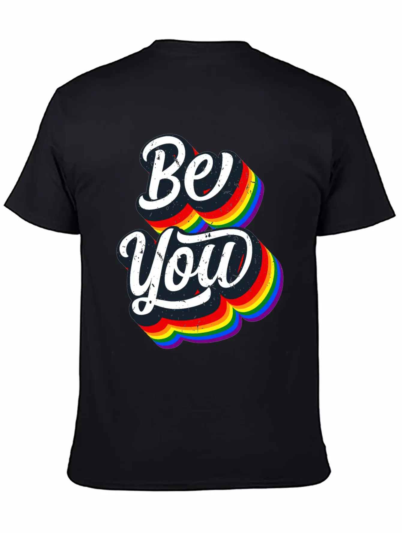 BE YOU Rainbow Slogan - Love Gay LGBTQ Tolerance Unisex Casual T-Shirt – Clean Design For Daily Comfort