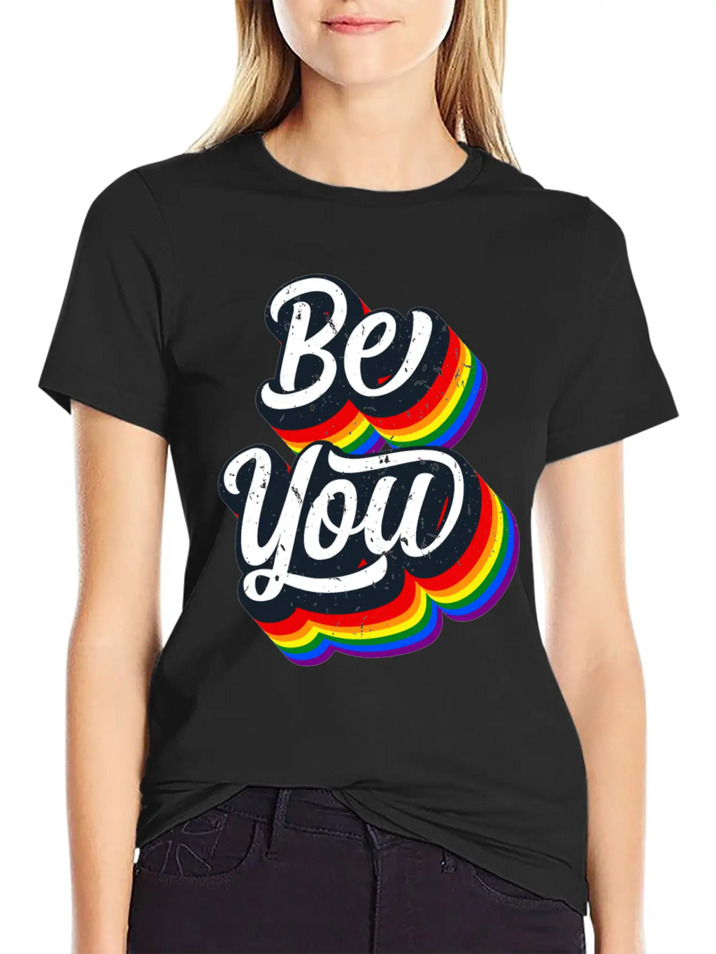 BE YOU Rainbow Slogan - Love Gay LGBTQ Tolerance Unisex Casual T-Shirt – Clean Design For Daily Comfort