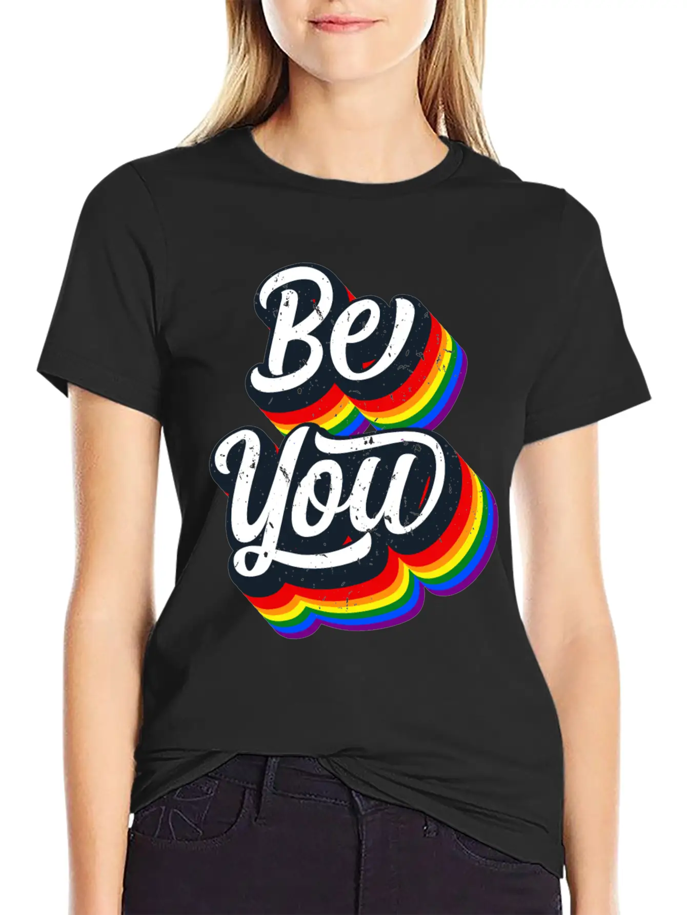 BE YOU Rainbow Slogan - Love Gay LGBTQ Tolerance Unisex Casual T-Shirt – Clean Design For Daily Comfort