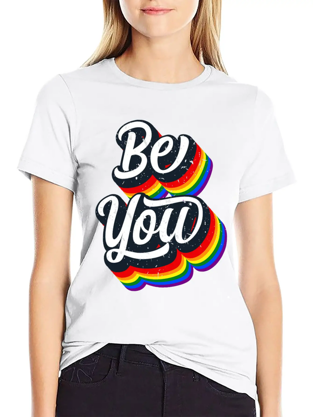 BE YOU Rainbow Slogan - Love Gay LGBTQ Tolerance Unisex Casual T-Shirt – Clean Design For Daily Comfort