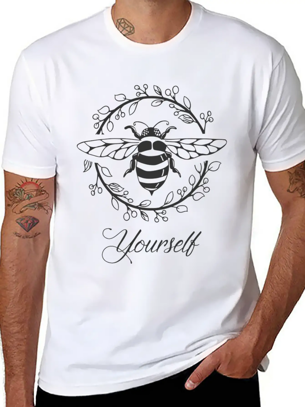 Be Yourself Bees Inspirational Stylish Everyday T-Shirt – Unisex Basic Cotton Tee
