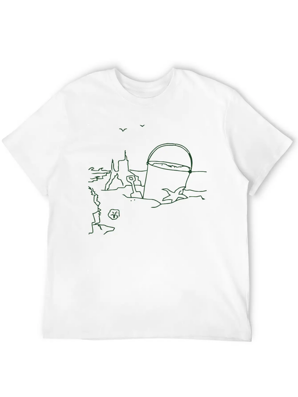 Beach Vacation Holiday With Bucket, Spade And Sand Unisex Casual T-Shirt – Clean Design For Daily Comfort