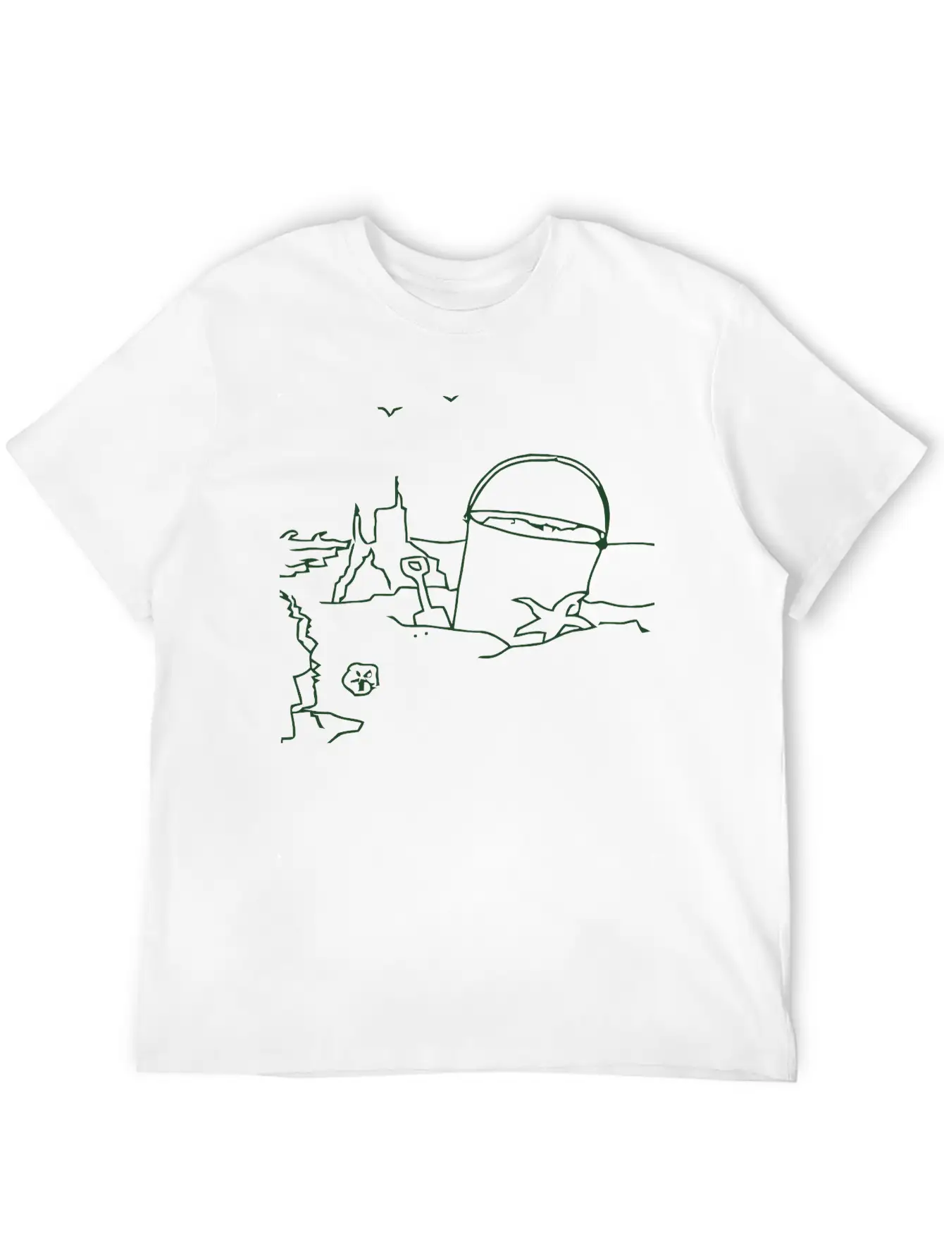 Beach Vacation Holiday With Bucket, Spade And Sand Unisex Casual T-Shirt – Clean Design For Daily Comfort