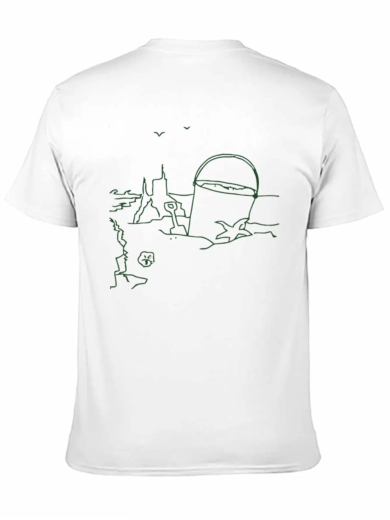 Beach Vacation Holiday With Bucket, Spade And Sand Unisex Casual T-Shirt – Clean Design For Daily Comfort