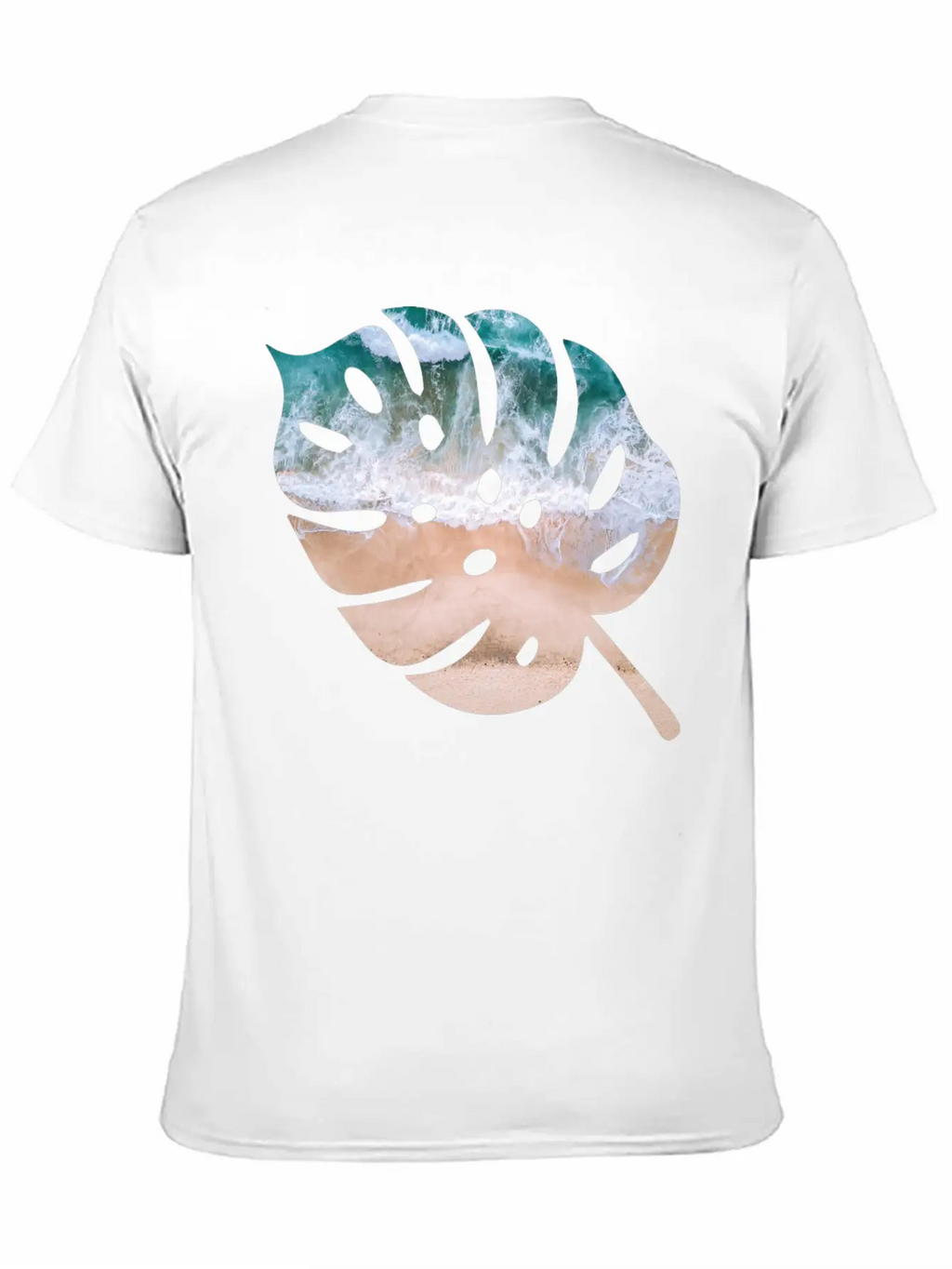 Beach Waves Sand - Palm Leaf Unisex Casual T-Shirt – Clean Design For Daily Comfort