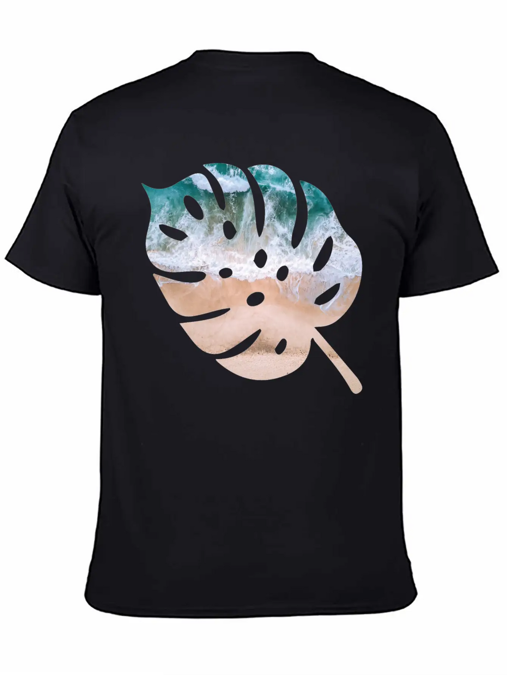 Beach Waves Sand - Palm Leaf Unisex Casual T-Shirt – Clean Design For Daily Comfort