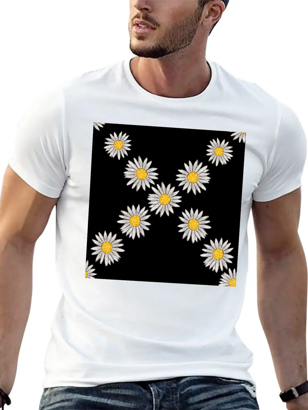 Beachy Daisies Neck Gator Daisy Unisex Casual T-Shirt – Clean Design For Daily Comfort
