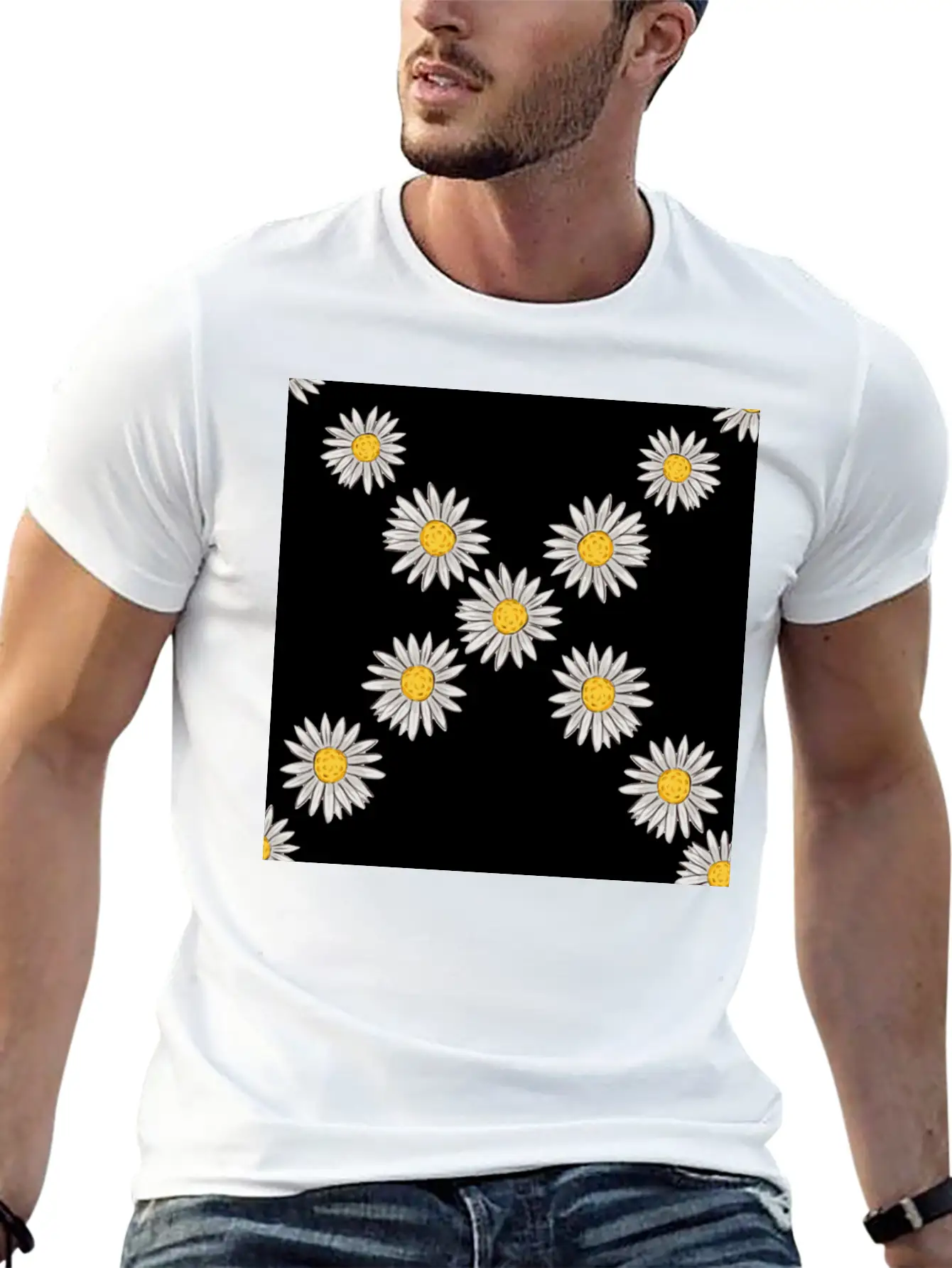 Beachy Daisies Neck Gator Daisy Unisex Casual T-Shirt – Clean Design For Daily Comfort