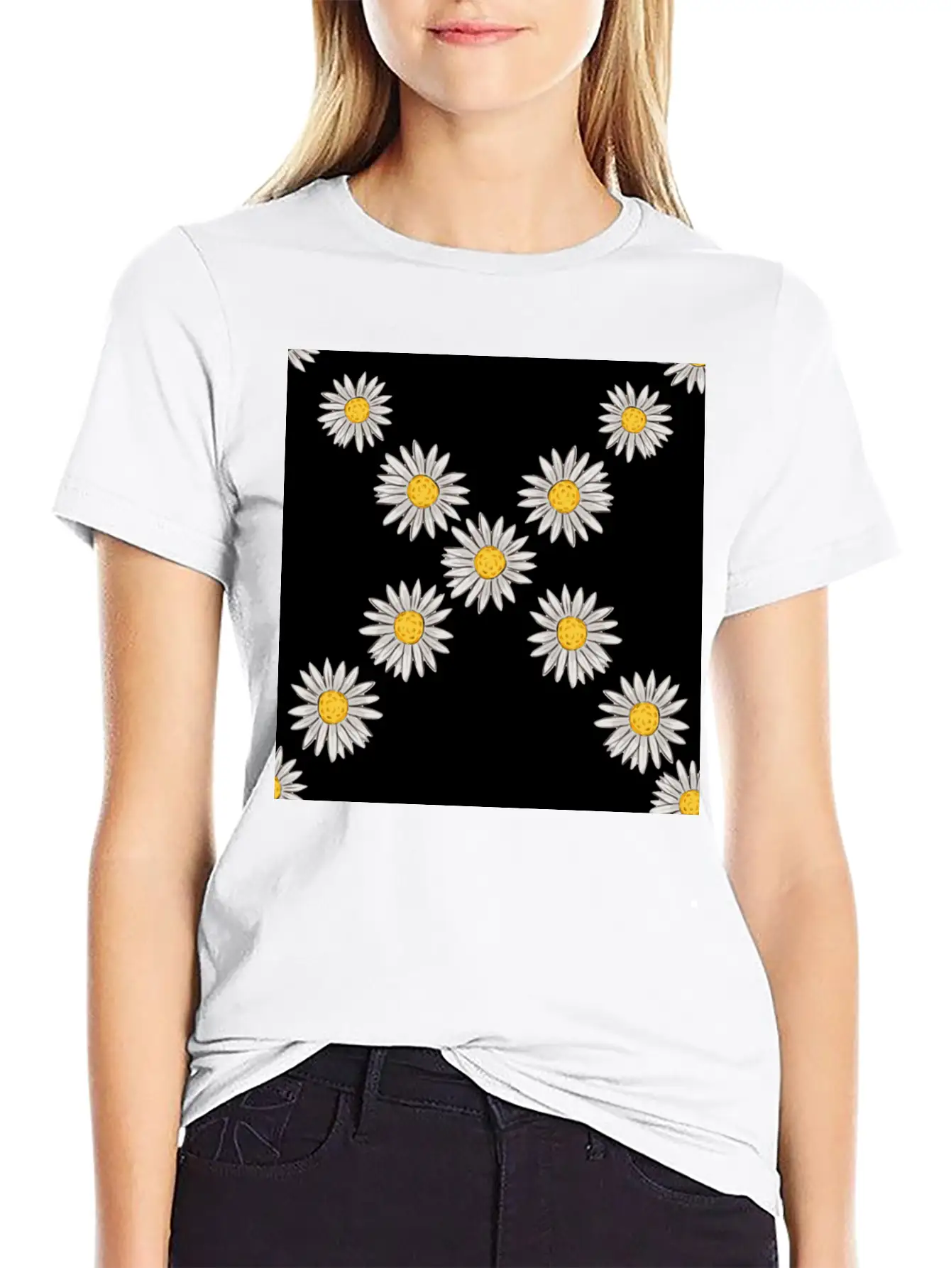 Beachy Daisies Neck Gator Daisy Unisex Casual T-Shirt – Clean Design For Daily Comfort