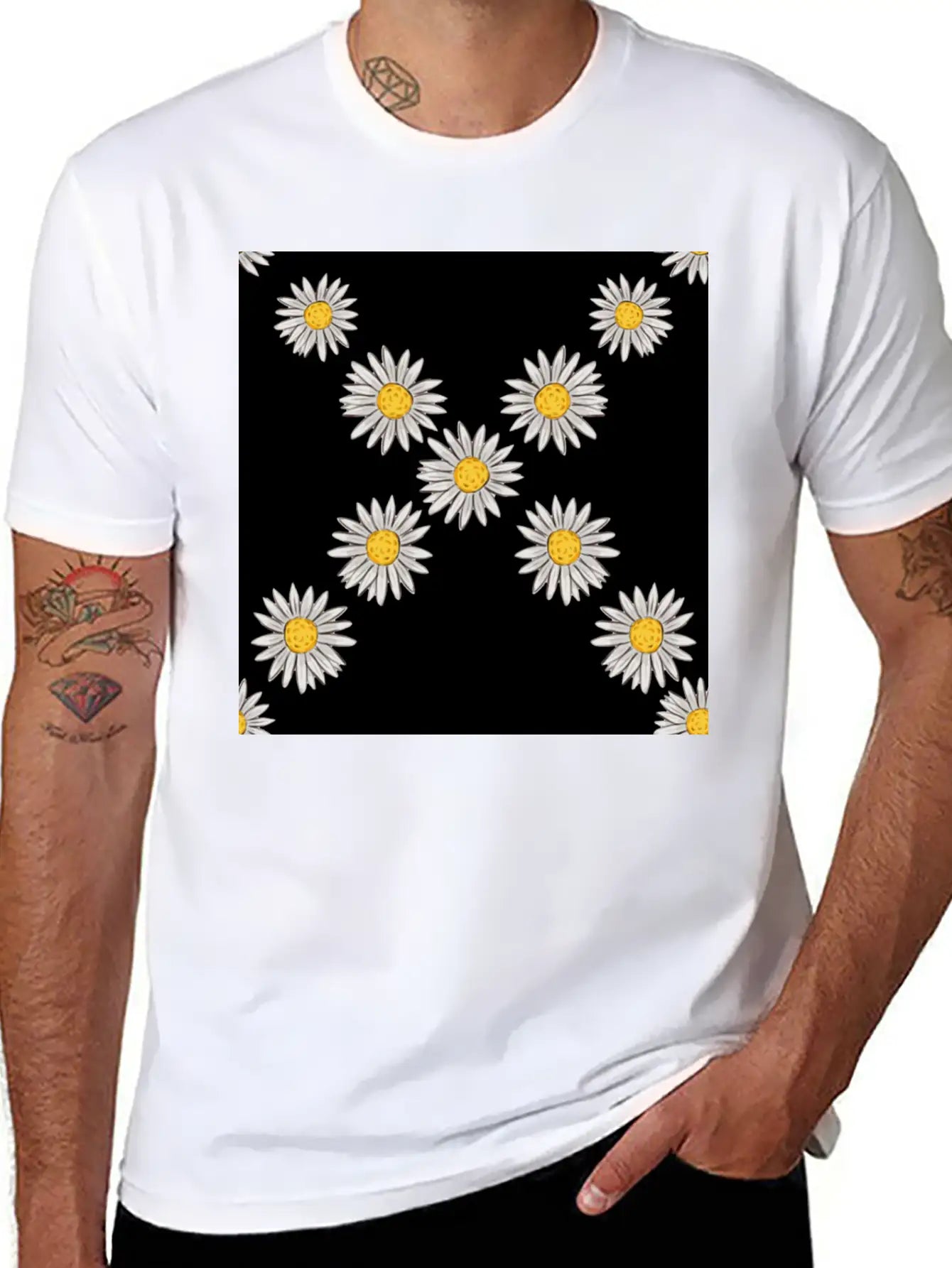 Beachy Daisies Neck Gator Daisy Unisex Casual T-Shirt – Clean Design For Daily Comfort