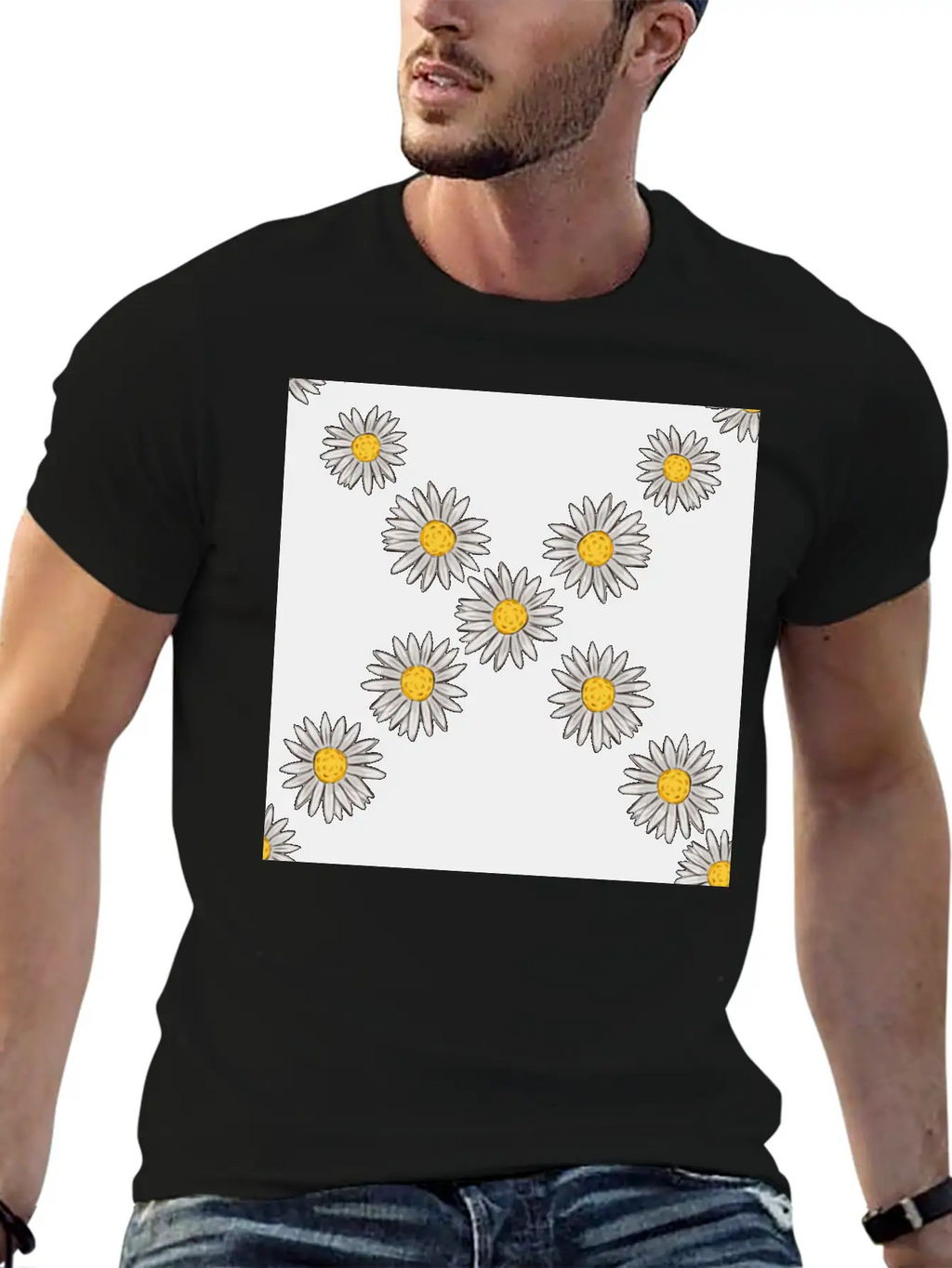 Beachy Daisies Neck Gator Daisy Unisex Casual T-Shirt – Clean Design For Daily Comfort