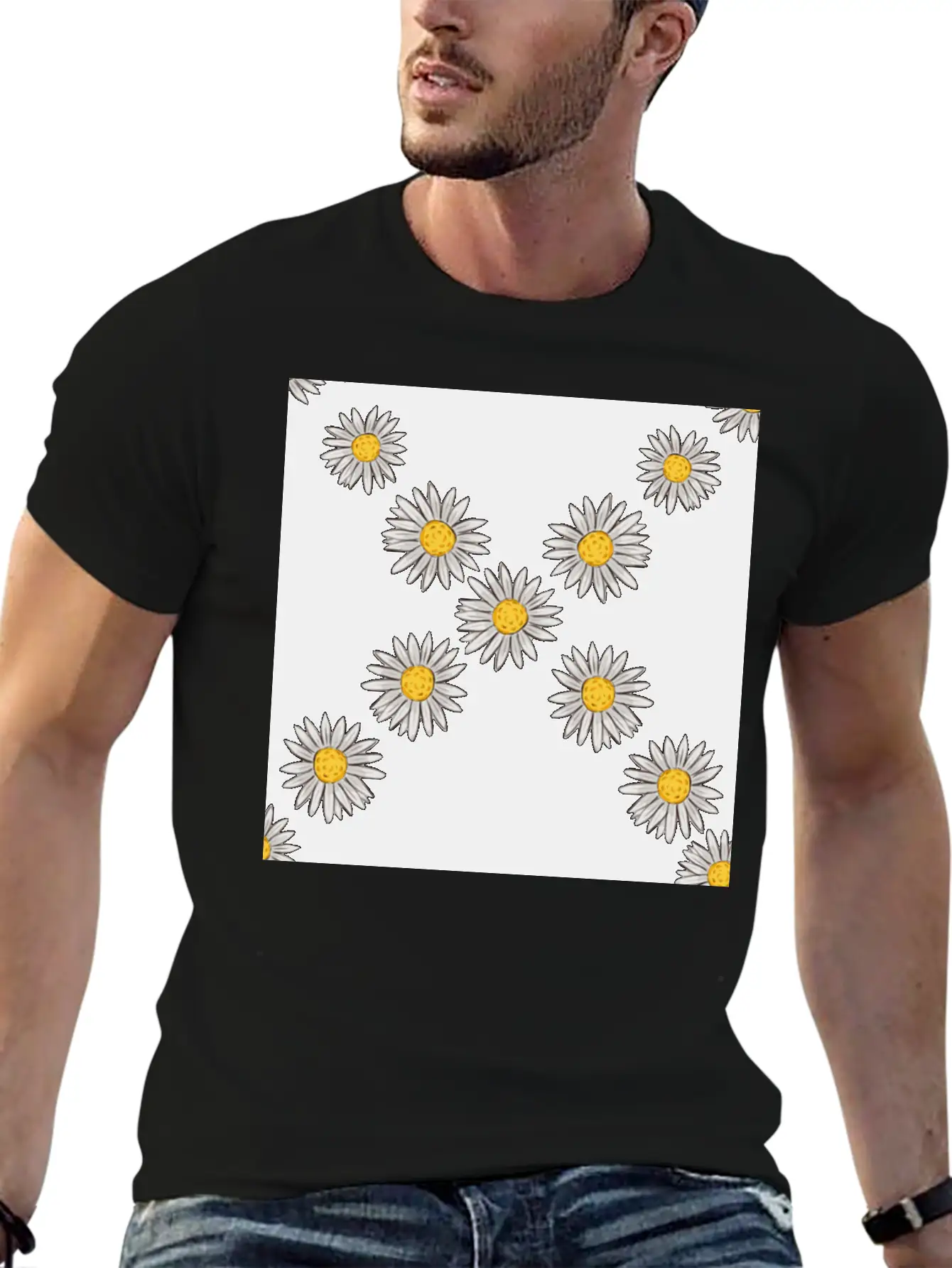 Beachy Daisies Neck Gator Daisy Unisex Casual T-Shirt – Clean Design For Daily Comfort