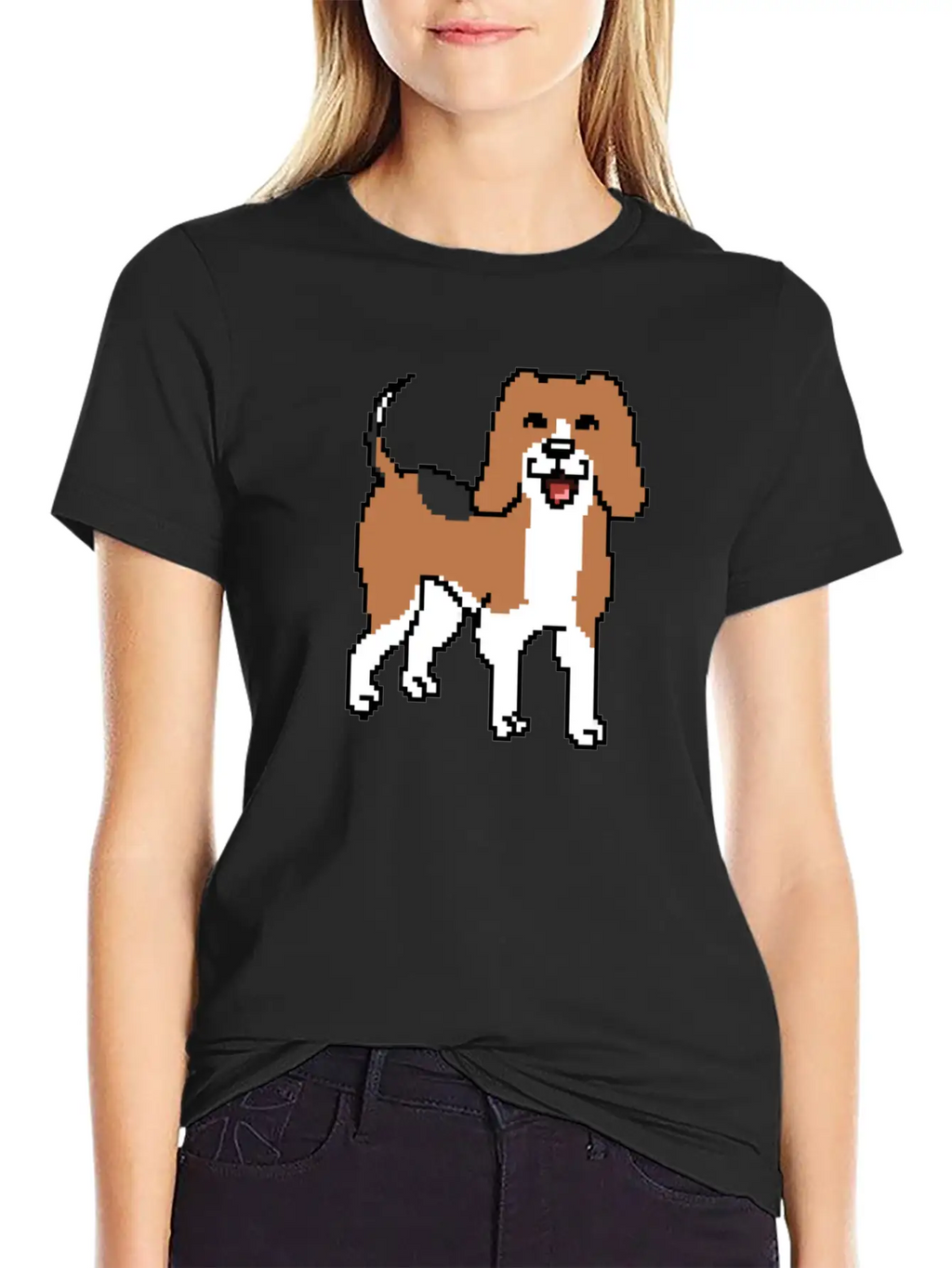 Beagle Pixel Art Stylish Everyday T-Shirt – Unisex Basic Cotton Tee