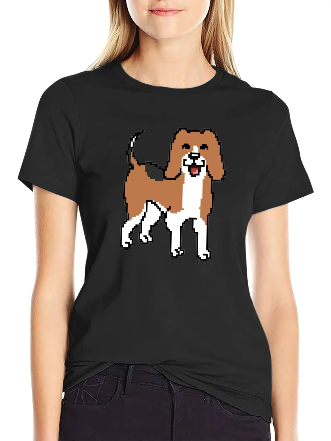 Beagle Pixel Art Stylish Everyday T-Shirt – Unisex Basic Cotton Tee