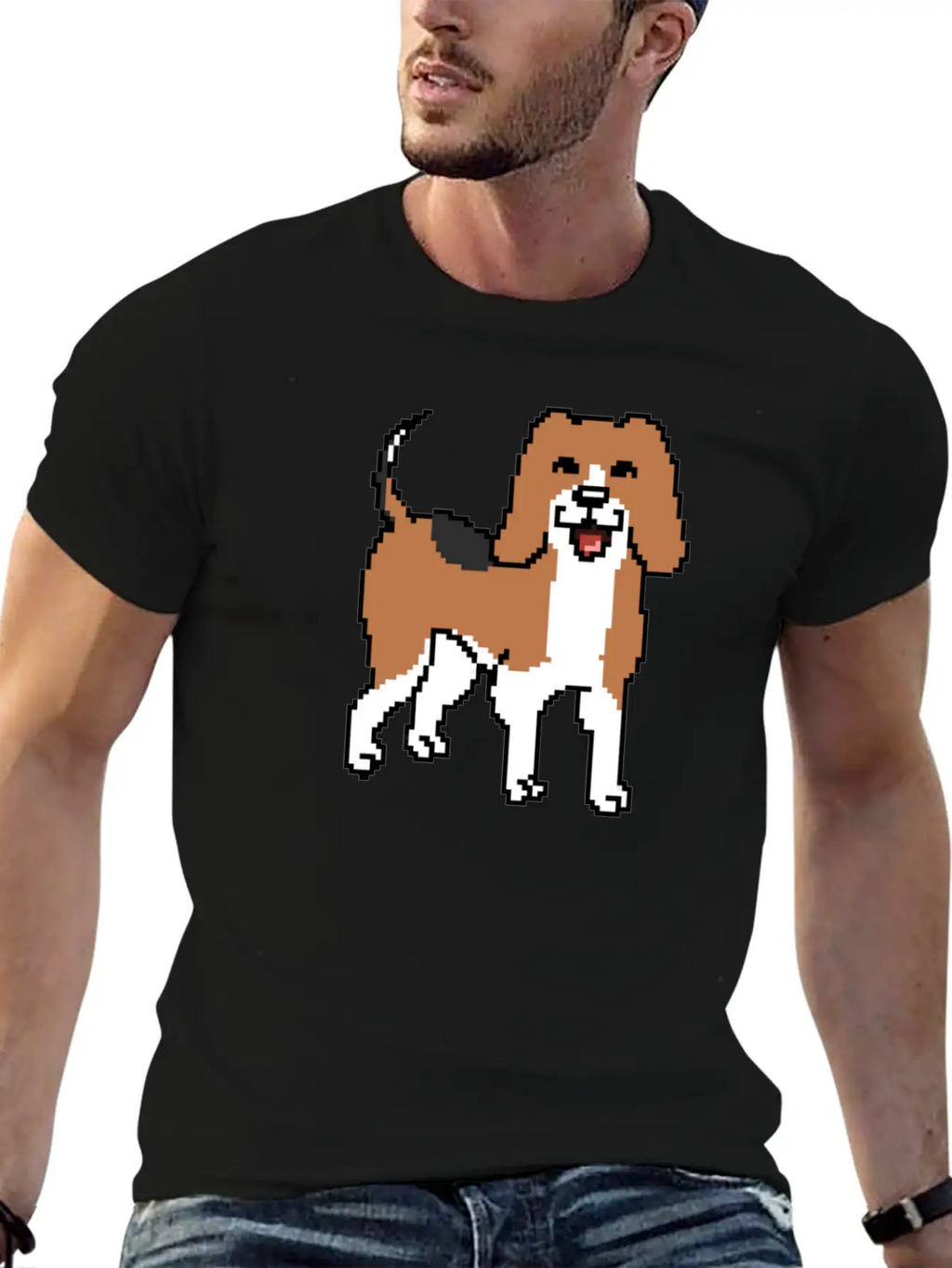 Beagle Pixel Art Stylish Everyday T-Shirt – Unisex Basic Cotton Tee