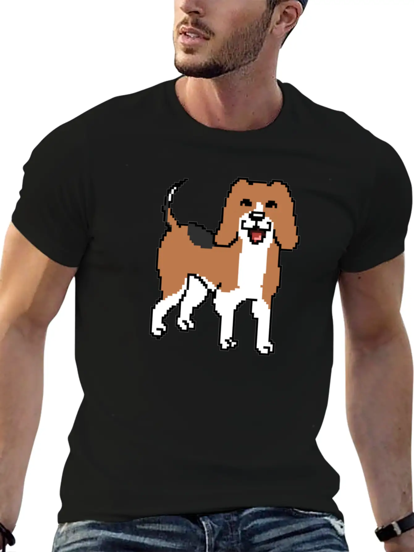 Beagle Pixel Art Stylish Everyday T-Shirt – Unisex Basic Cotton Tee