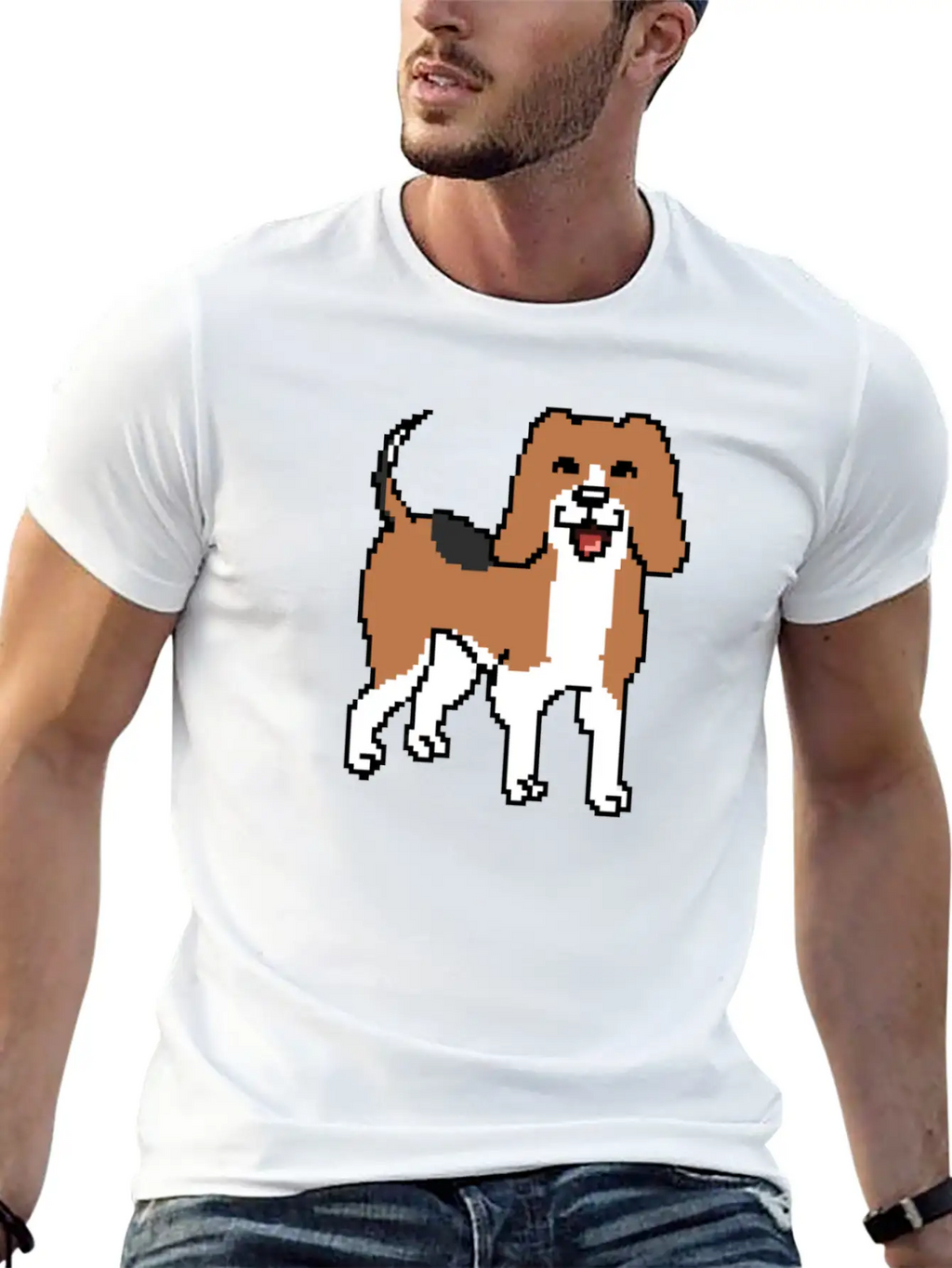 Beagle Pixel Art Stylish Everyday T-Shirt – Unisex Basic Cotton Tee