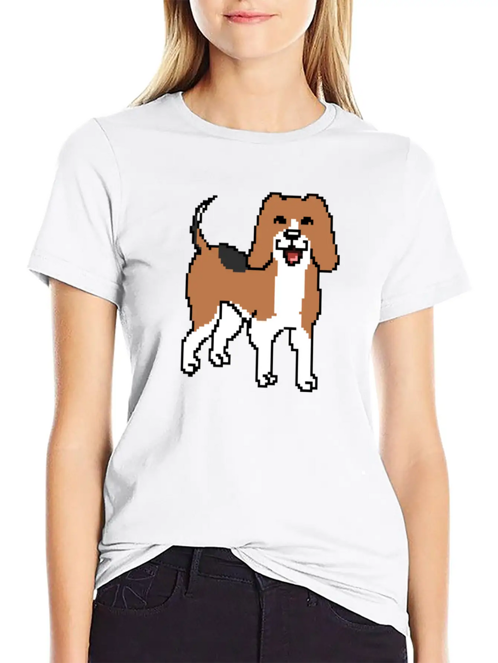 Beagle Pixel Art Stylish Everyday T-Shirt – Unisex Basic Cotton Tee