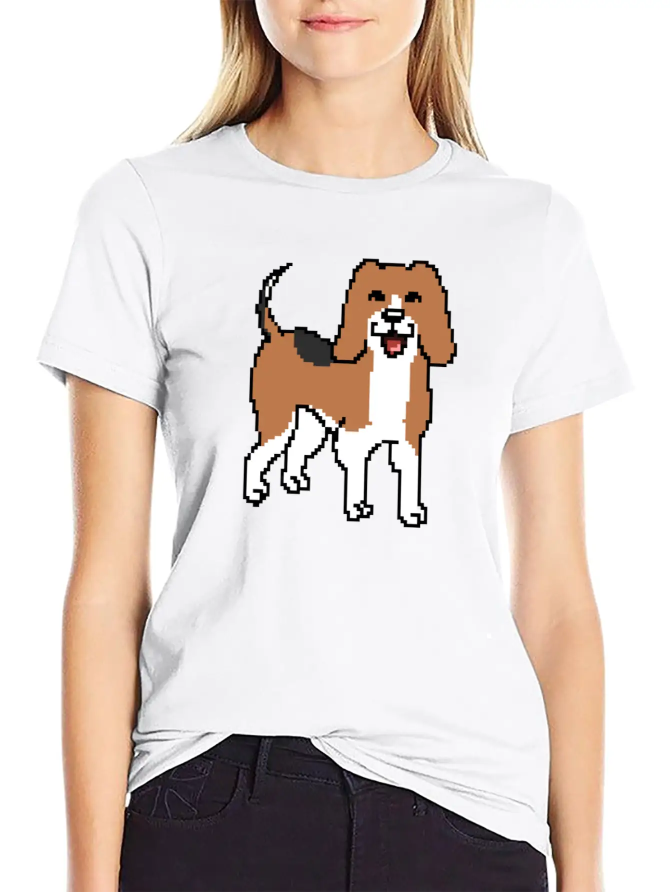 Beagle Pixel Art Stylish Everyday T-Shirt – Unisex Basic Cotton Tee