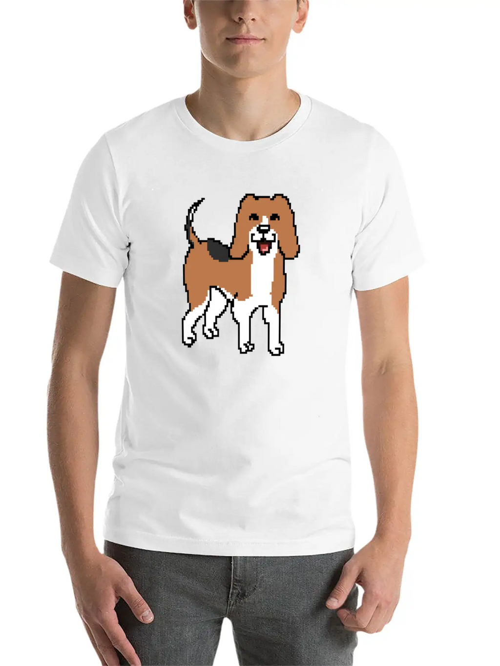 Beagle Pixel Art Stylish Everyday T-Shirt – Unisex Basic Cotton Tee