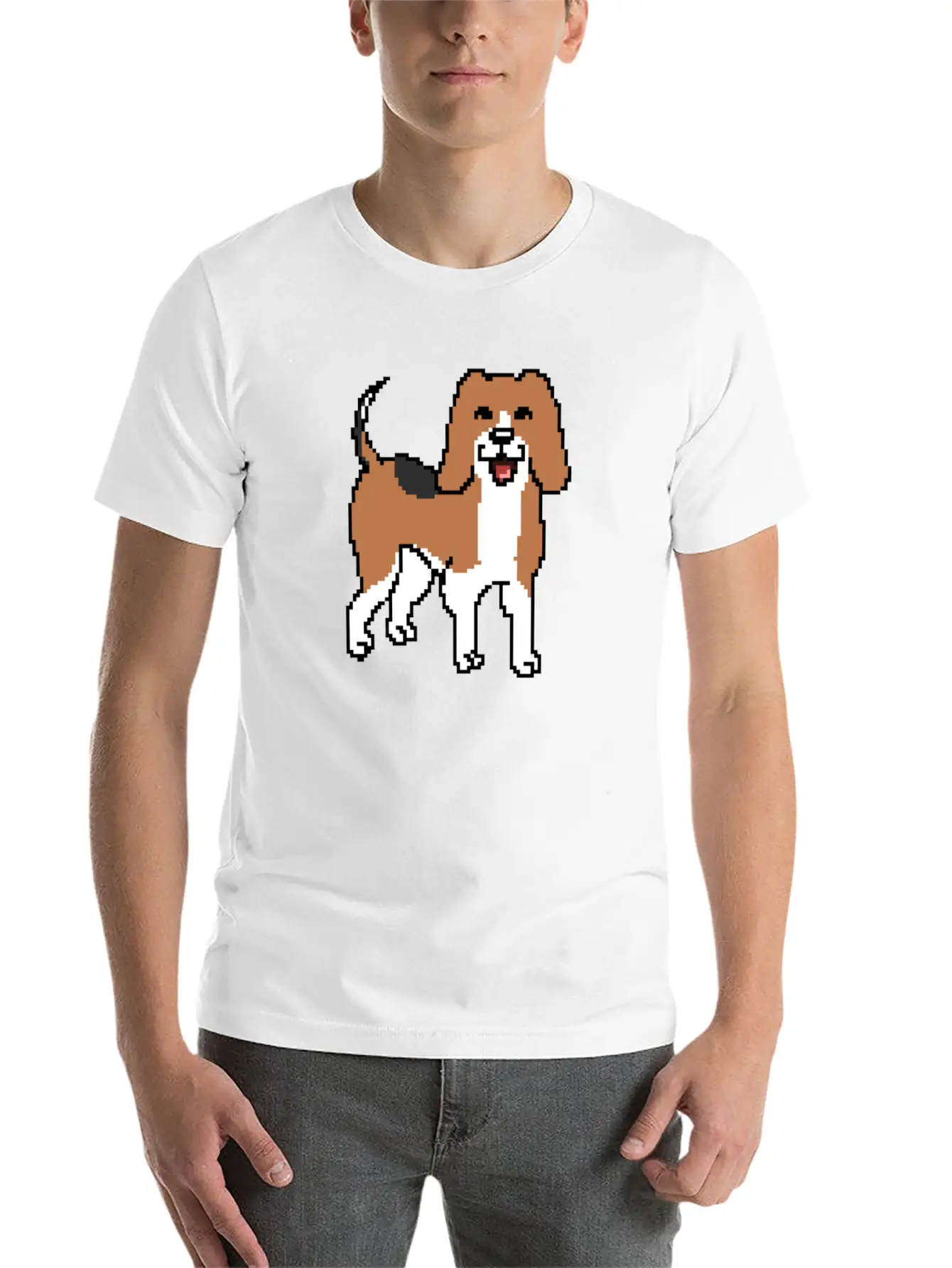 Beagle Pixel Art Stylish Everyday T-Shirt – Unisex Basic Cotton Tee