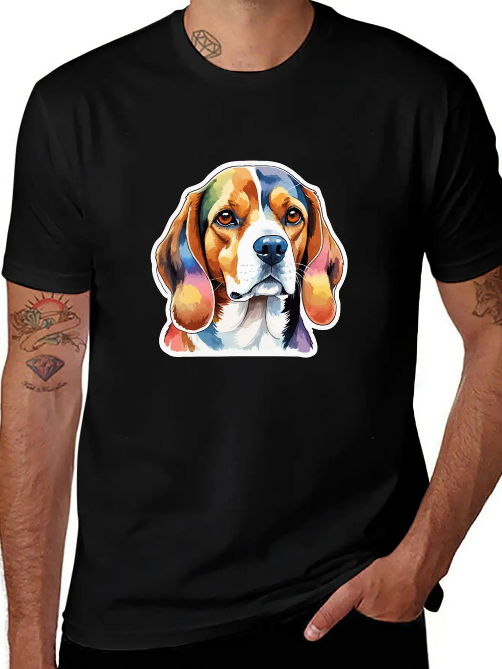 Beagle Watercolor Unisex Short Sleeve Soft Cotton T-Shirt – Casual Everyday Wear