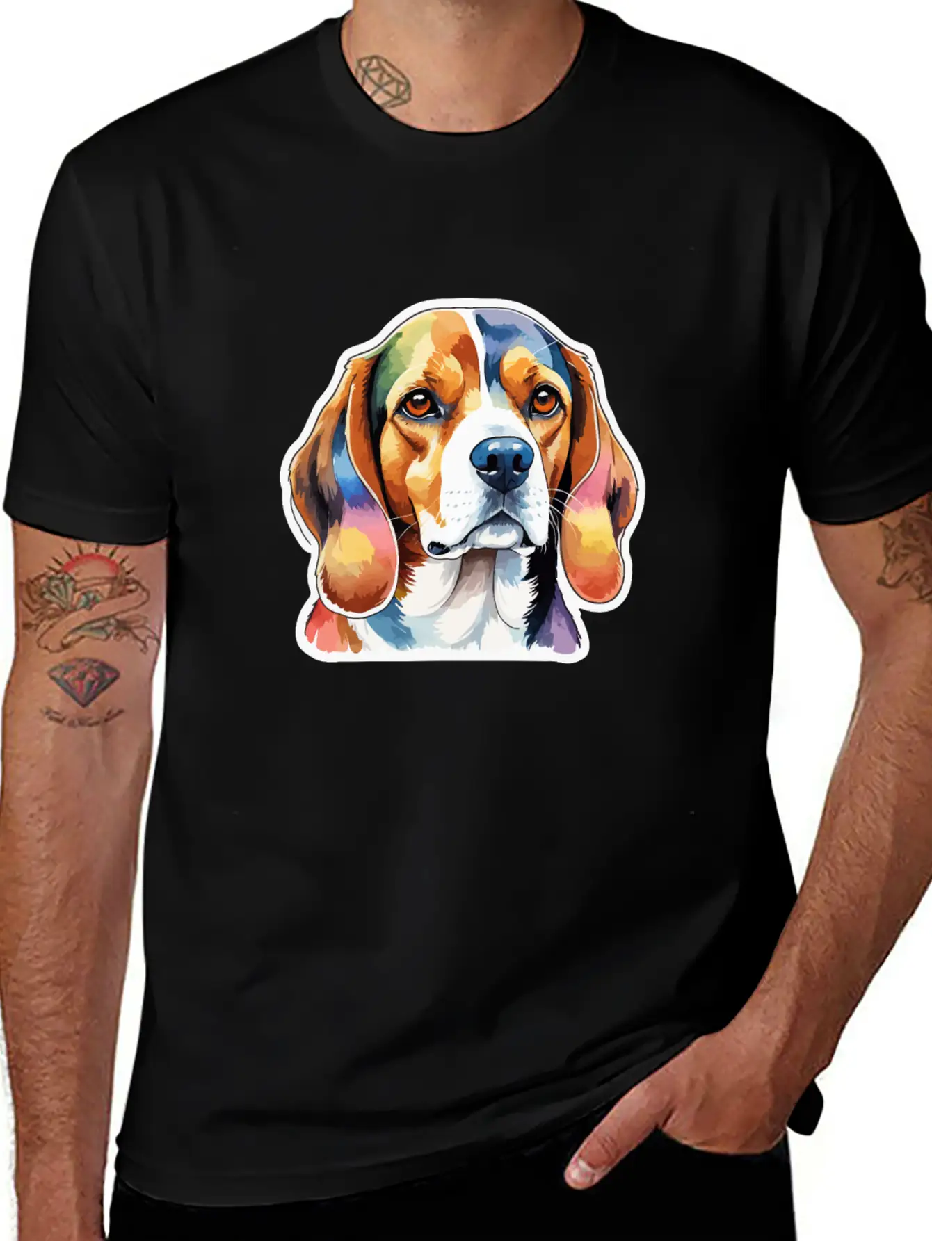 Beagle Watercolor Unisex Short Sleeve Soft Cotton T-Shirt – Casual Everyday Wear