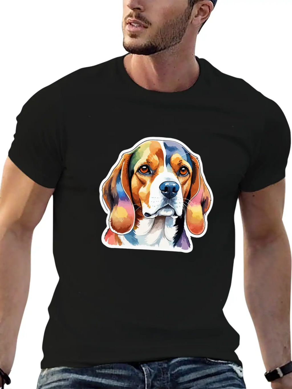 Beagle Watercolor Unisex Short Sleeve Soft Cotton T-Shirt – Casual Everyday Wear