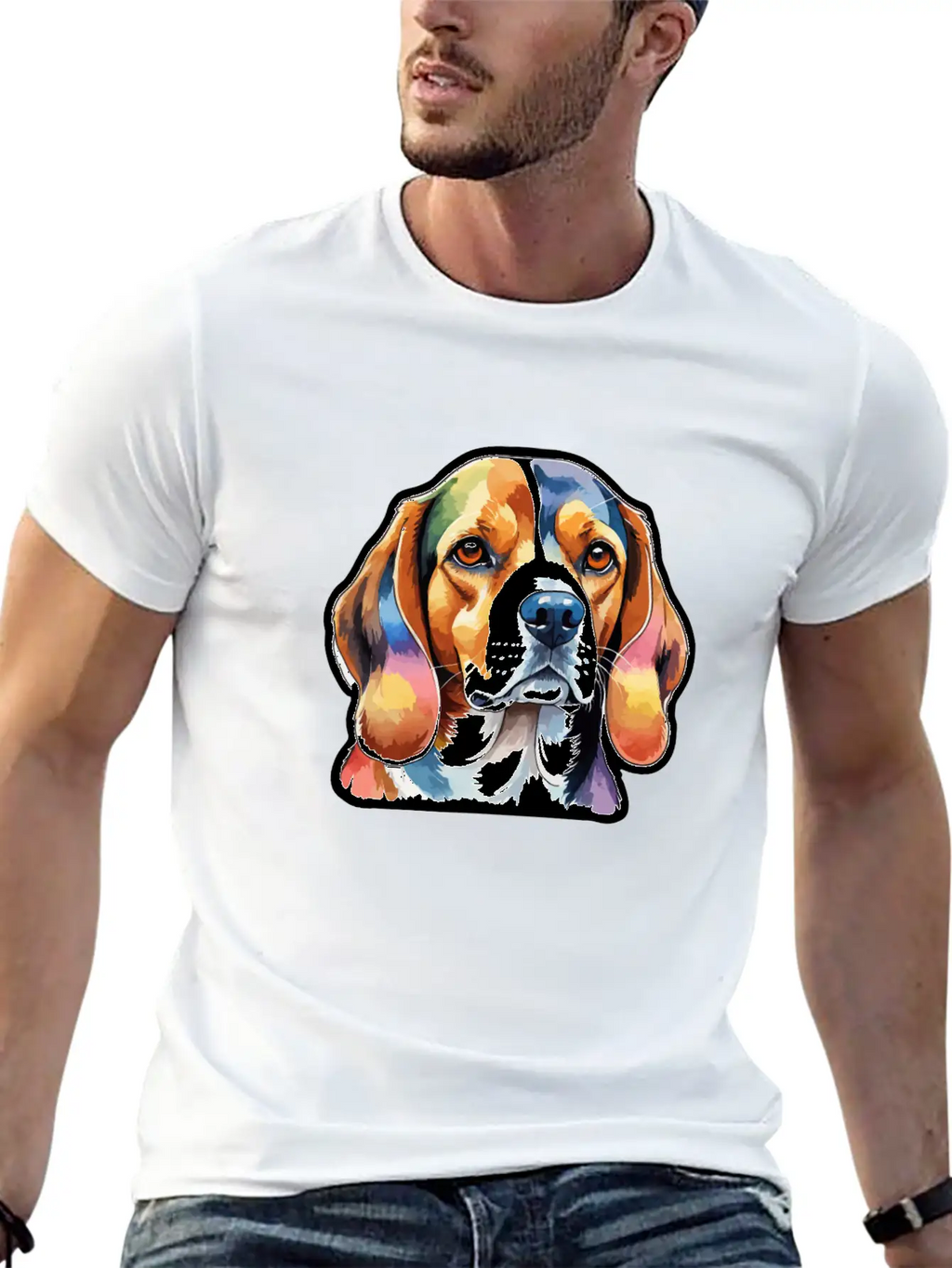 Beagle Watercolor Unisex Short Sleeve Soft Cotton T-Shirt – Casual Everyday Wear