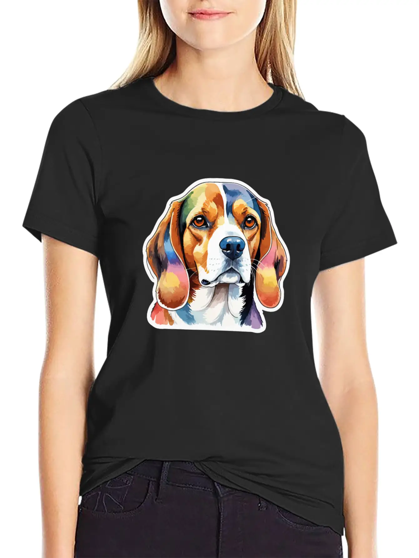 Beagle Watercolor Unisex Short Sleeve Soft Cotton T-Shirt – Casual Everyday Wear