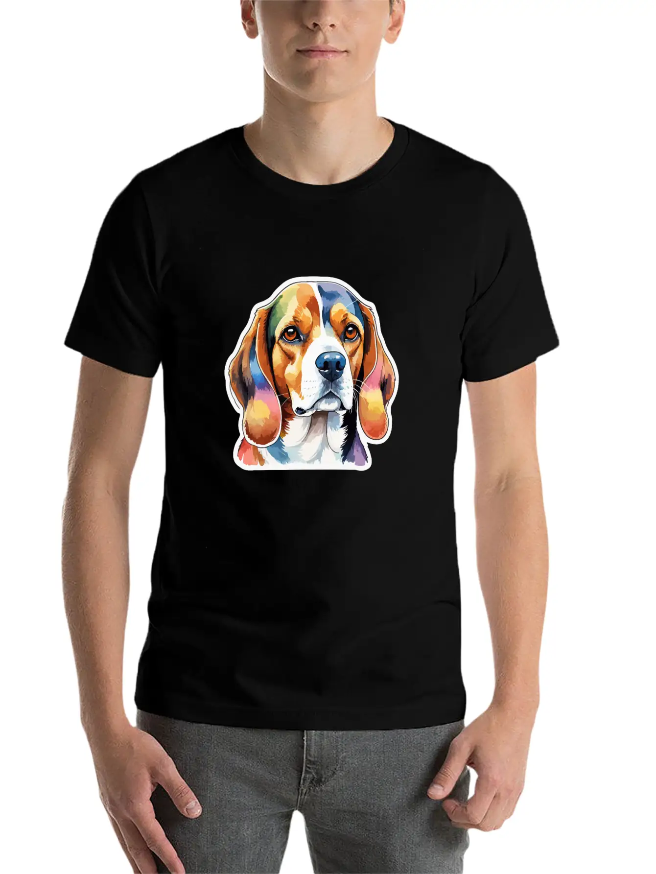 Beagle Watercolor Unisex Short Sleeve Soft Cotton T-Shirt – Casual Everyday Wear