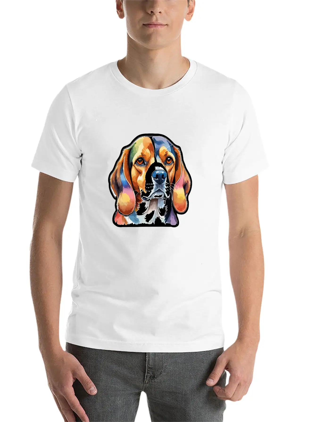 Beagle Watercolor Unisex Short Sleeve Soft Cotton T-Shirt – Casual Everyday Wear